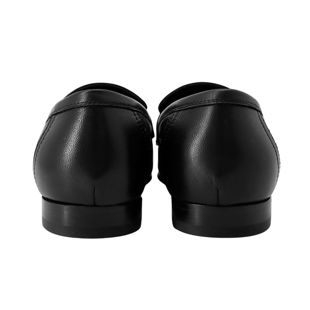 HERMES Mocassins Paris Black Leather Size 37