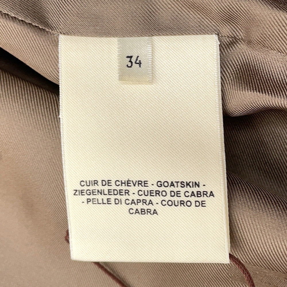 HERMES Long Jacket Size 34 Jasmin Flower Goatskin Leather