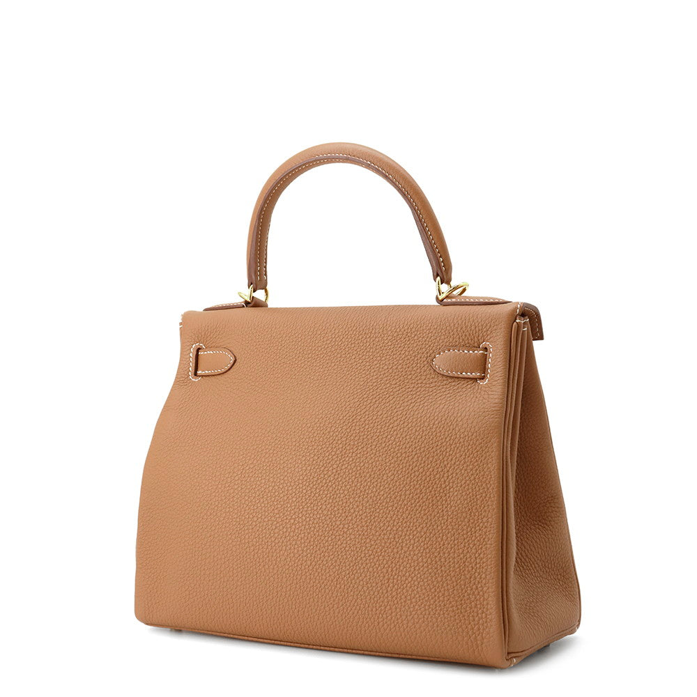 HERMES Kelly Retourne Gold Togo Leather Size 28