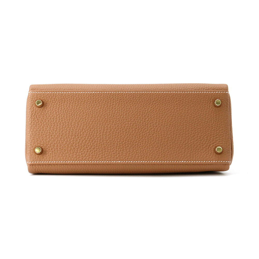 HERMES Kelly Retourne Gold Togo Leather Size 28