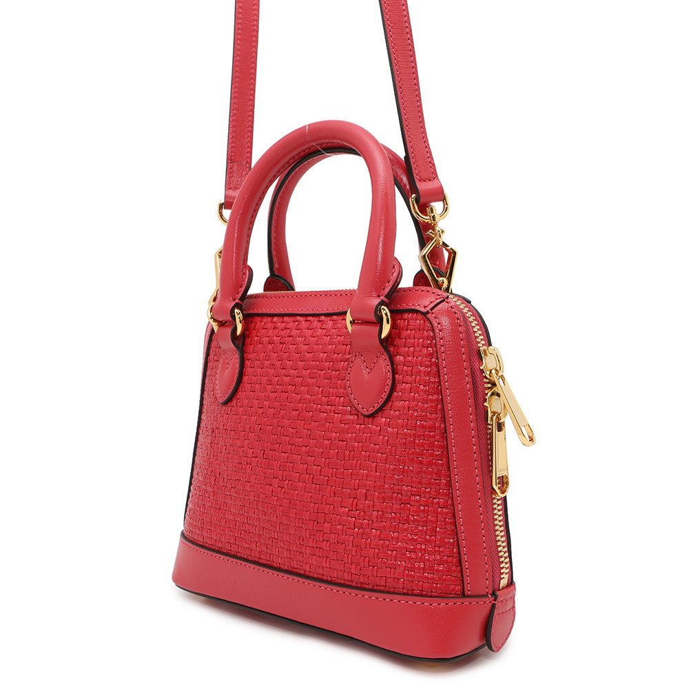 GUCCI Horsebit 1955 Top Handle Bag Red640716 Leather Straw Size Mini