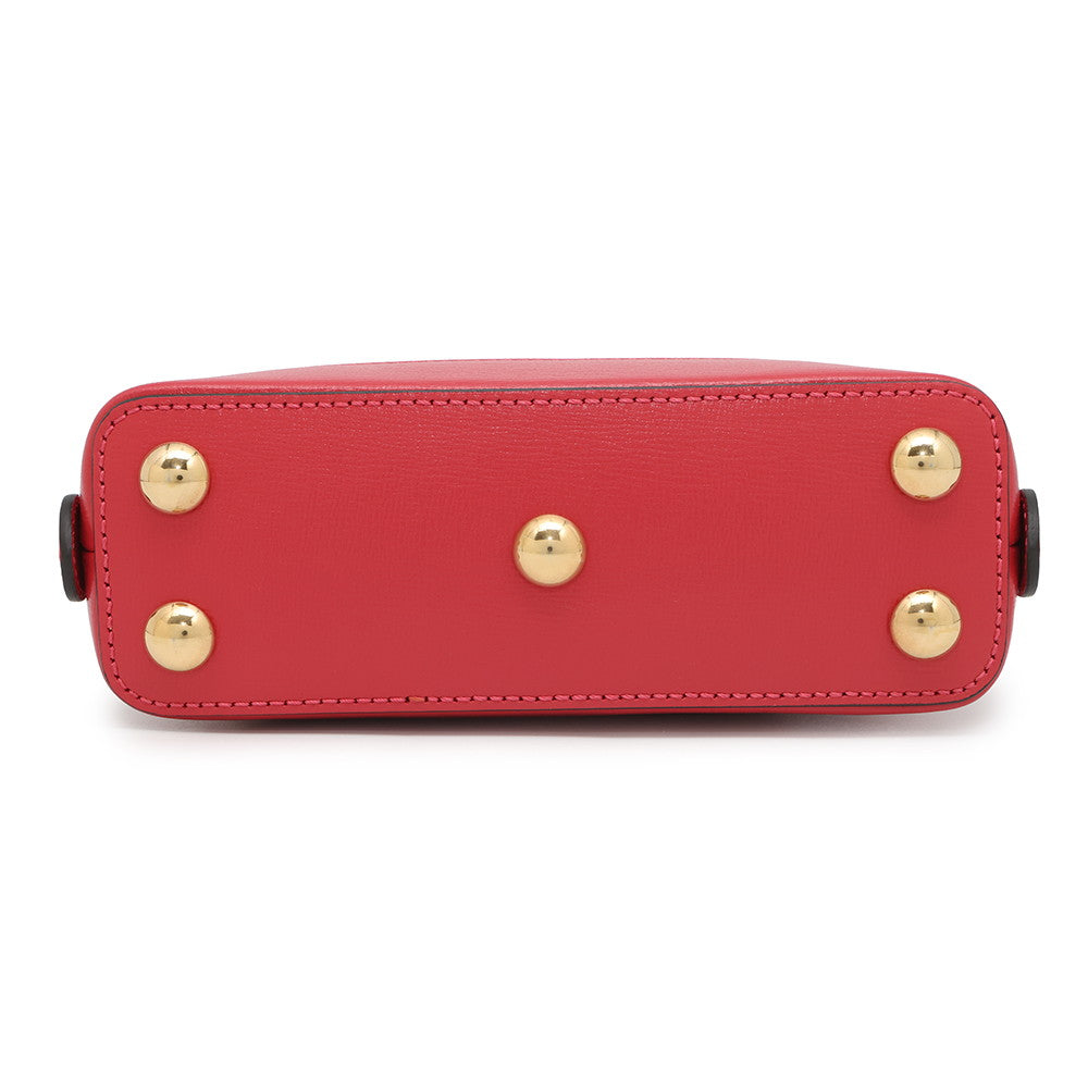 GUCCI Horsebit 1955 Top Handle Bag Red640716 Leather Straw Size Mini