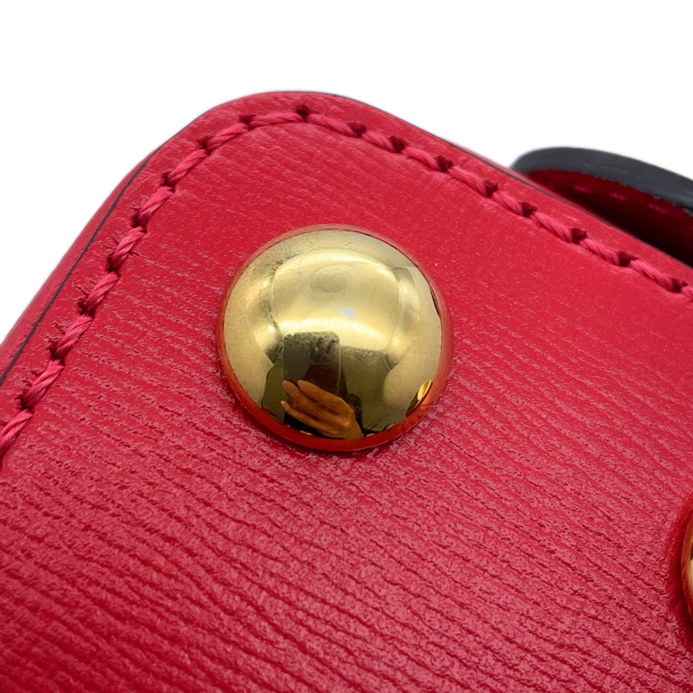 GUCCI Horsebit 1955 Top Handle Bag Red640716 Leather Straw Size Mini