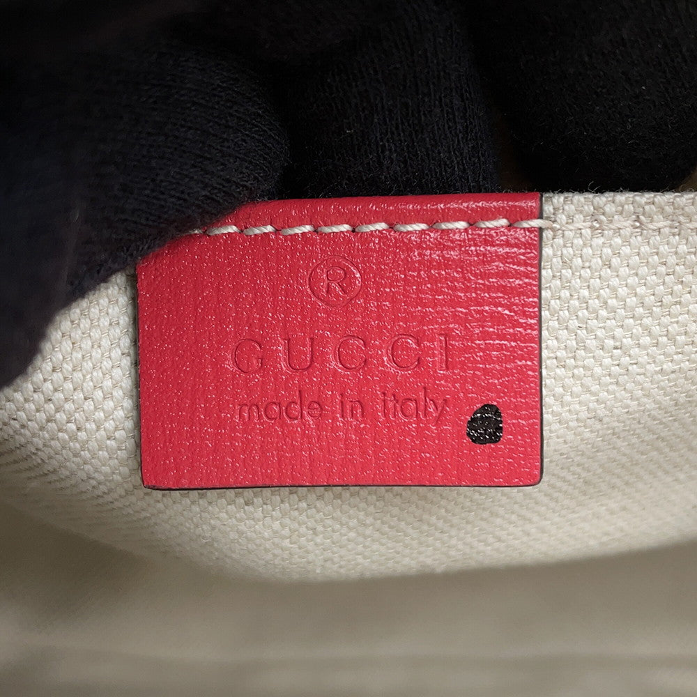 GUCCI Horsebit 1955 Top Handle Bag Red640716 Leather Straw Size Mini