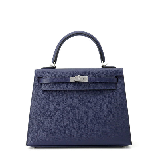 HERMES Kelly Sellier blue navy Epsom Size 25