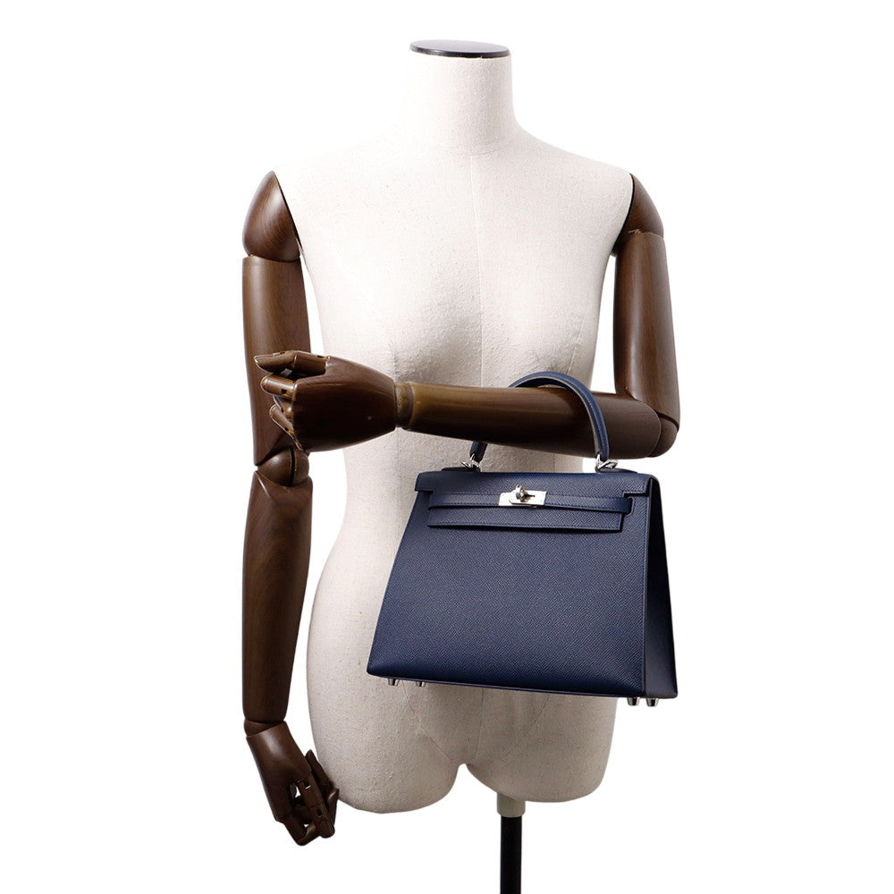 HERMES Kelly Sellier blue navy Epsom Size 25