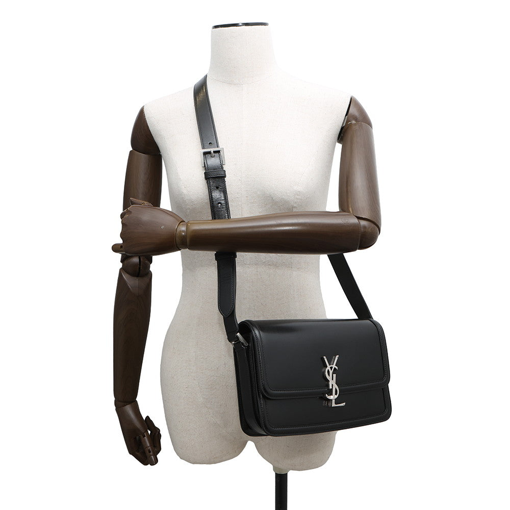 SAINT LAURENT PARIS Solferino Shoulder Bag Black711039 Leather Size Medium