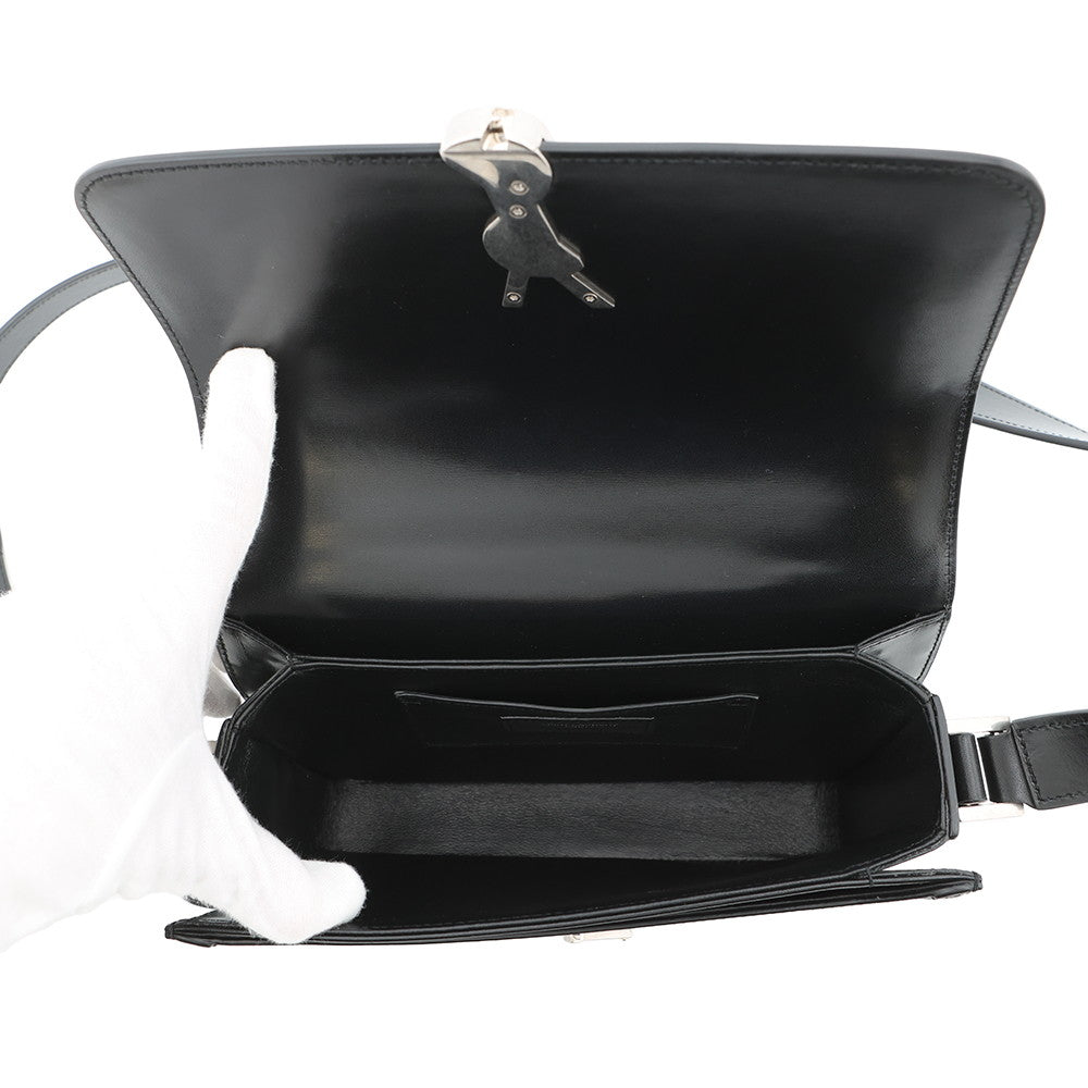 SAINT LAURENT PARIS Solferino Shoulder Bag Black711039 Leather Size Medium