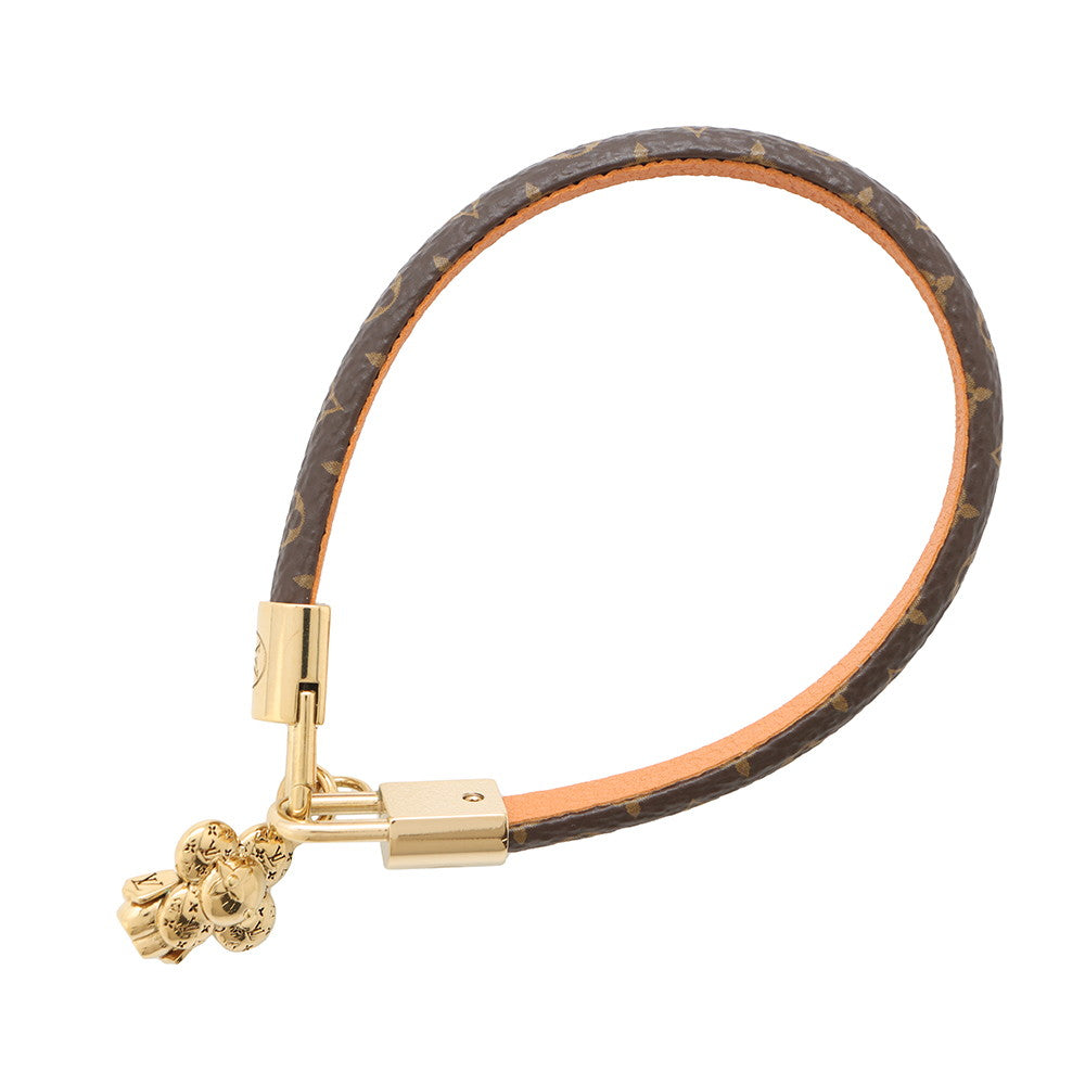 LOUIS VUITTON Bracelet Vivienne Size 19 BrownM6773 Monogram・Canvas Calf Leather