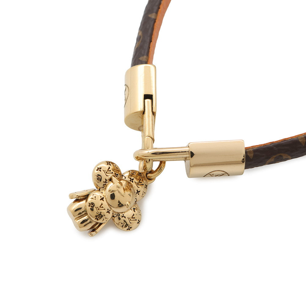 LOUIS VUITTON Bracelet Vivienne Size 19 BrownM6773 Monogram・Canvas Calf Leather