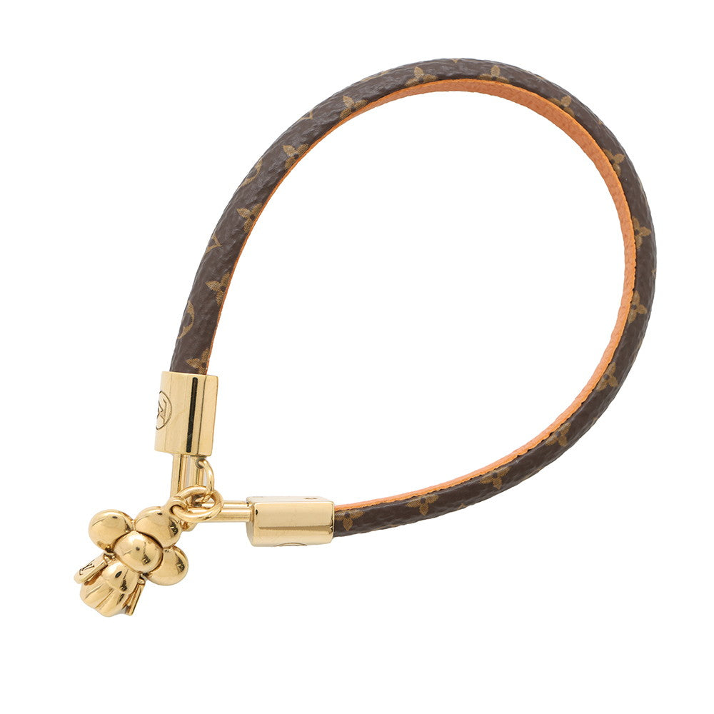 LOUIS VUITTON Bracelet Vivienne Size 19 BrownM6773 Monogram・Canvas Calf Leather
