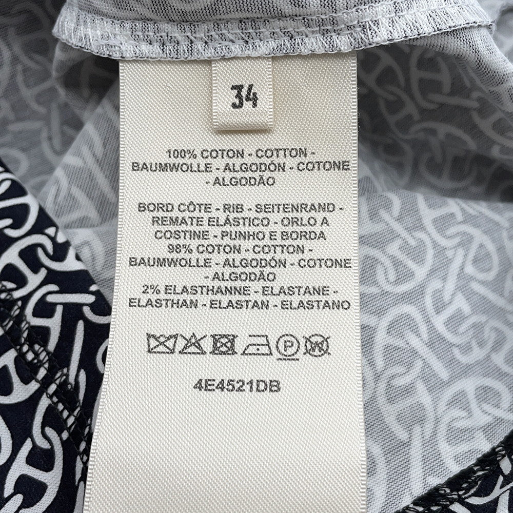 HERMES Naoussa Chain Micro Print Dress One Piece Size 34 Blue Noir Cotton100%