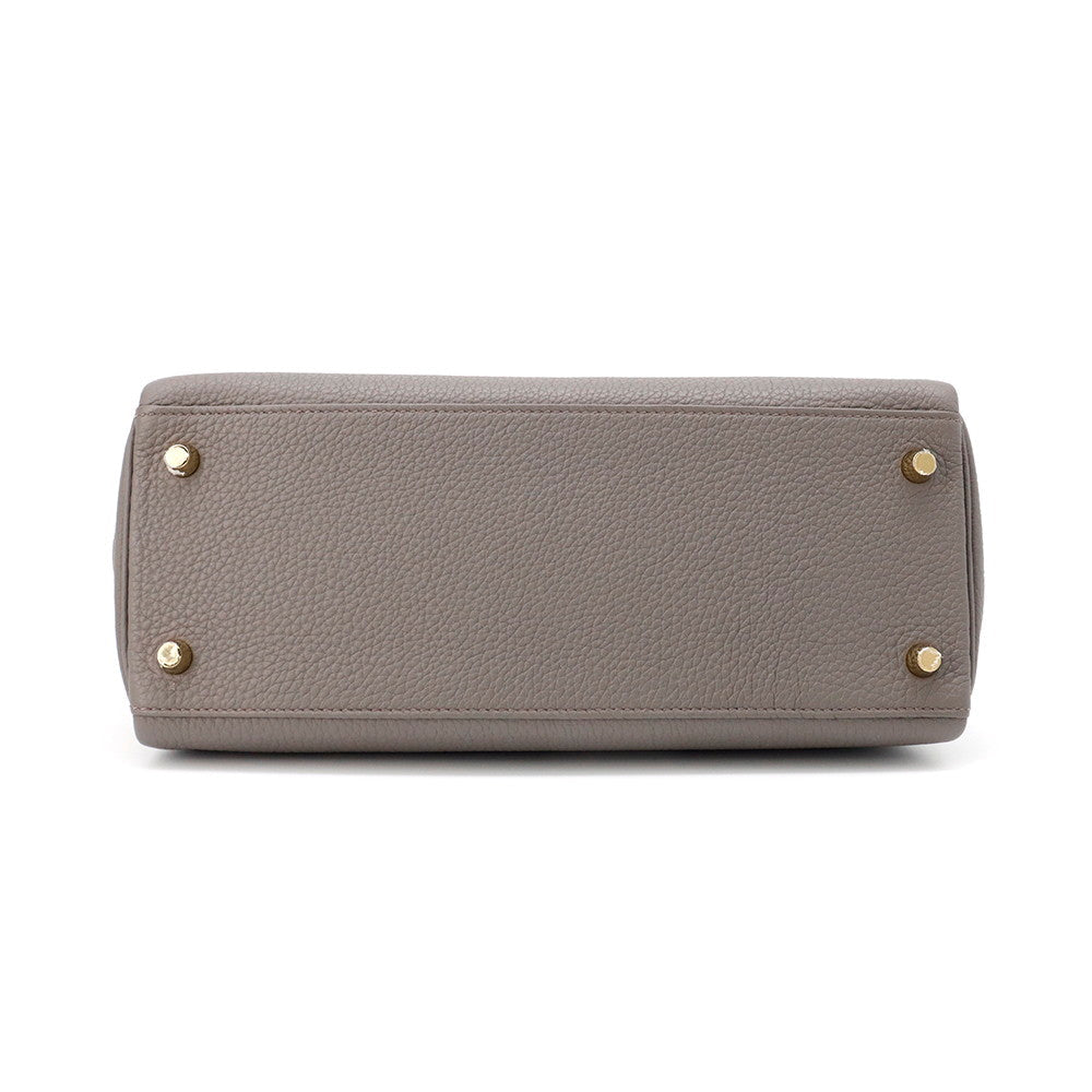 HERMES Kelly Retourne Etain Togo Leather Size 28