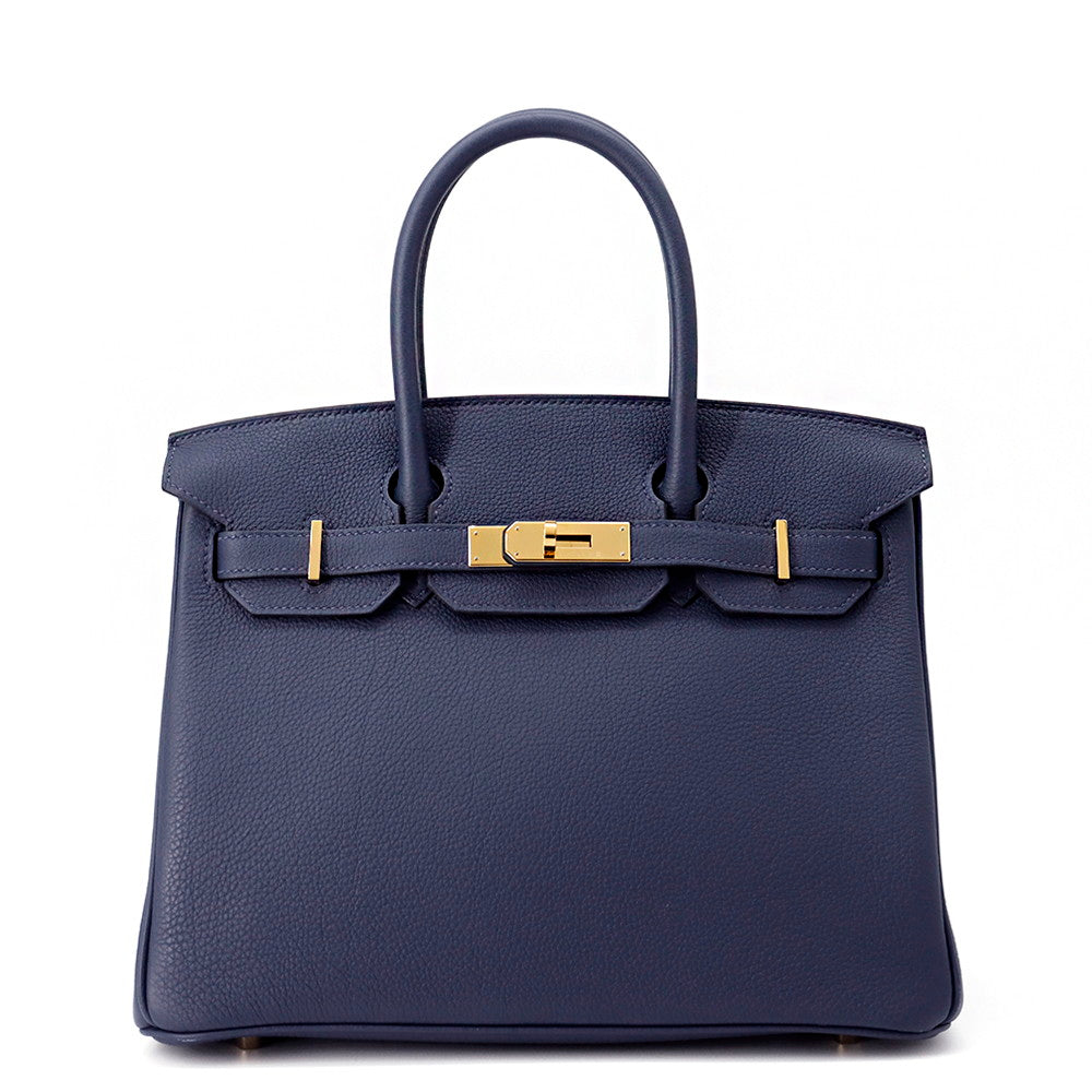 HERMES Birkin blue navy Togo Leather Size 30