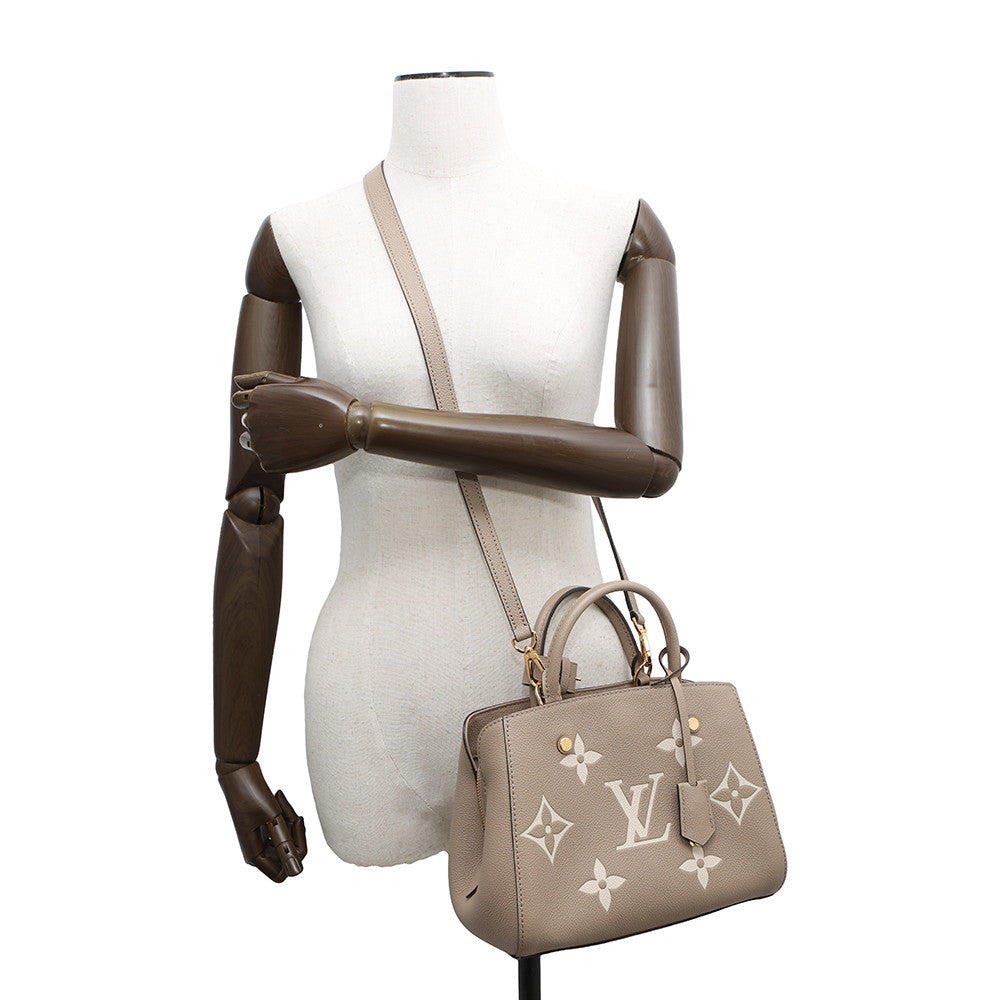 LOUIS VUITTON Montaigne Tourterelle claimM45489 Monogram Empreinte Leather Size BB