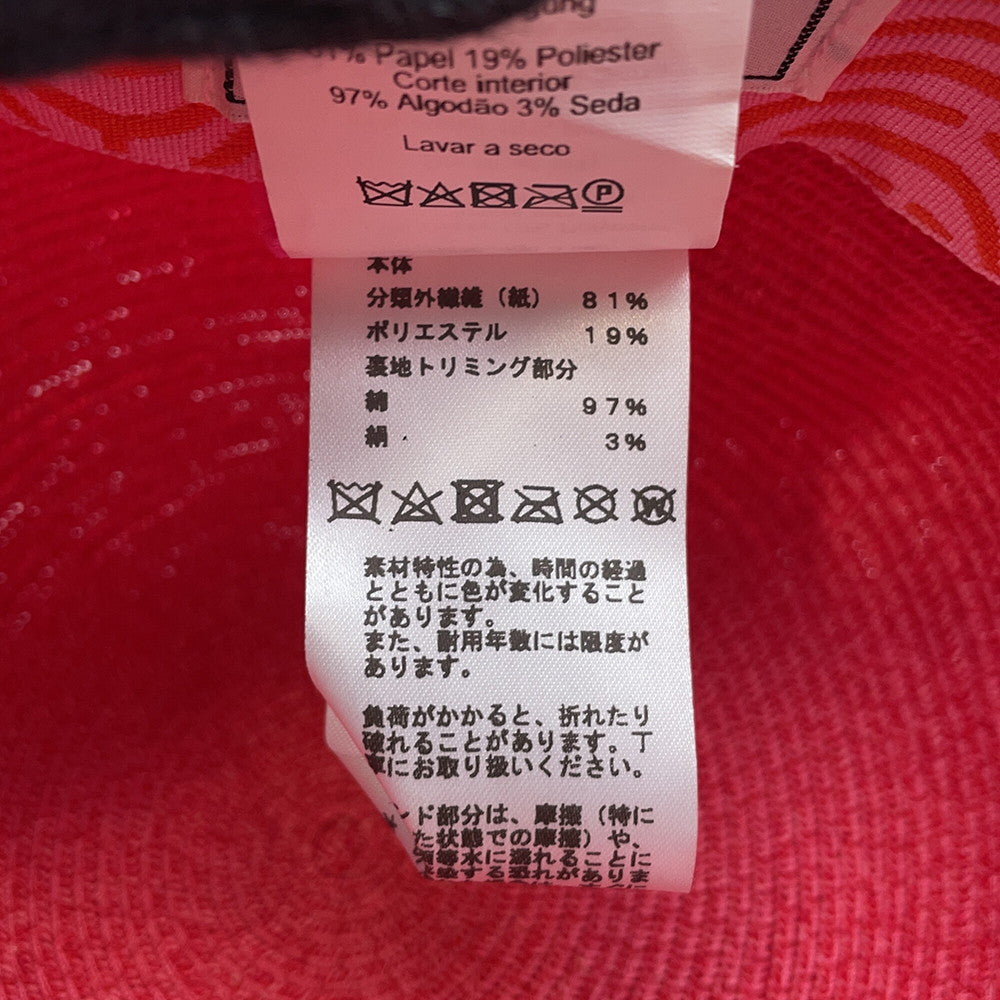 HERMES Emma Cap Size 57 Pink Paper 81% Polyester 19%