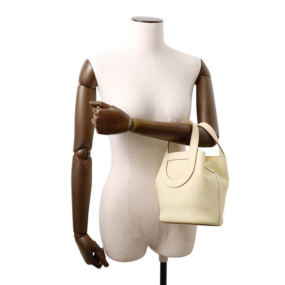HERMES in-the-loop Tote Bag Jaune Milton Taurillon Clemence Swift Leather Size 18