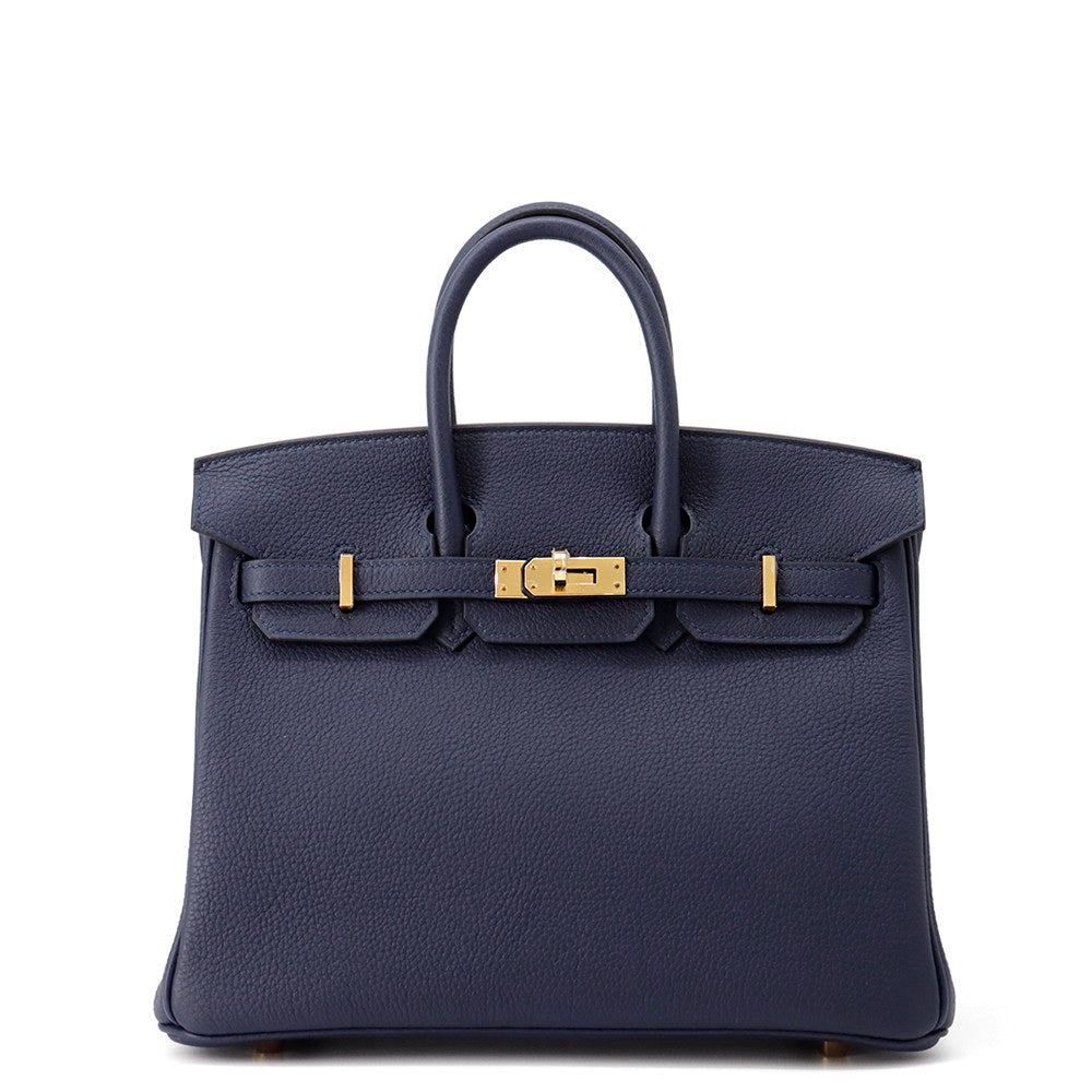 HERMES Birkin Blue Abysse Togo Leather Size 25