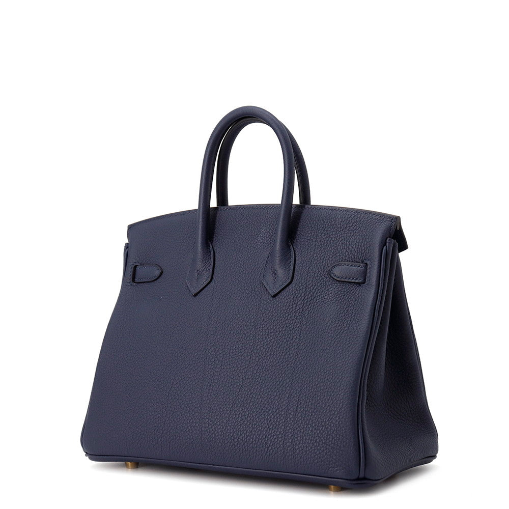 HERMES Birkin Blue Abysse Togo Leather Size 25