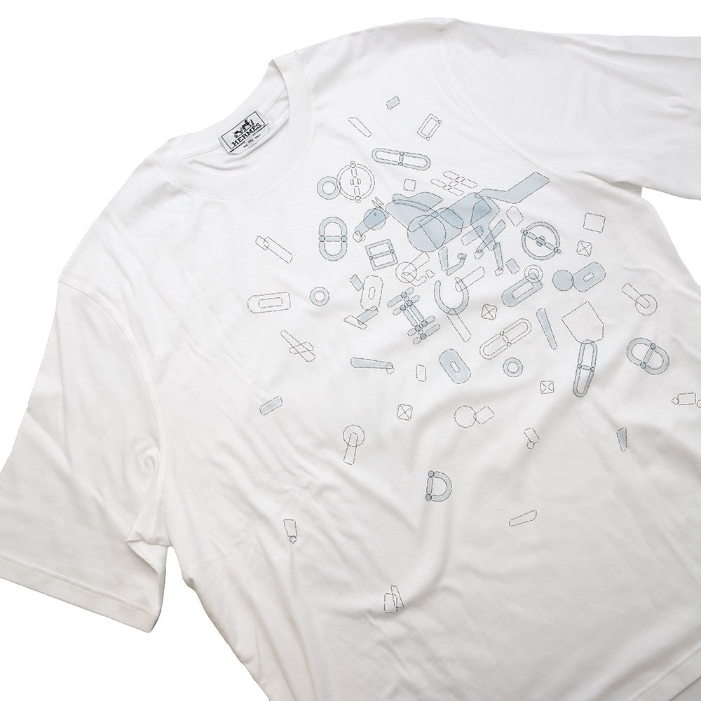 HERMES Fragment Equestress T-Shirt Size XXL White Cotton100%