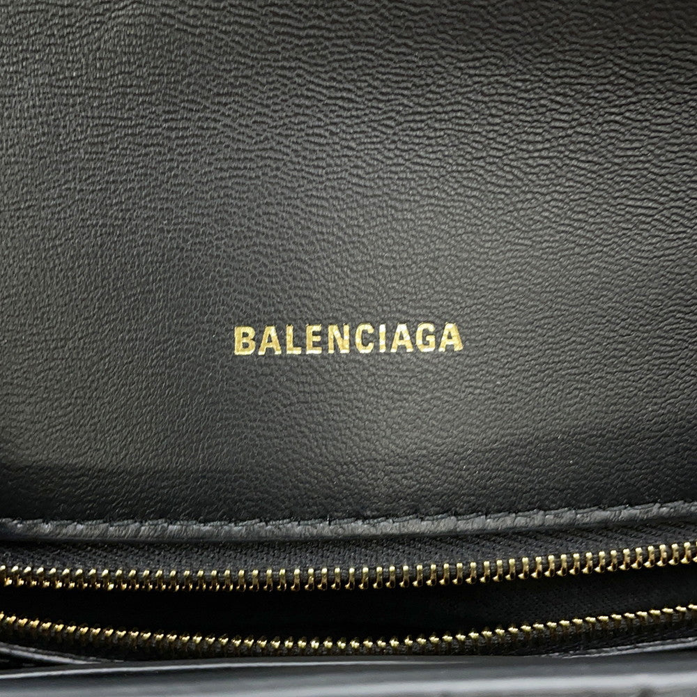 BALENCIAGA Downtown XS ChainShoulder Bag Black689121 Croco embossed leather