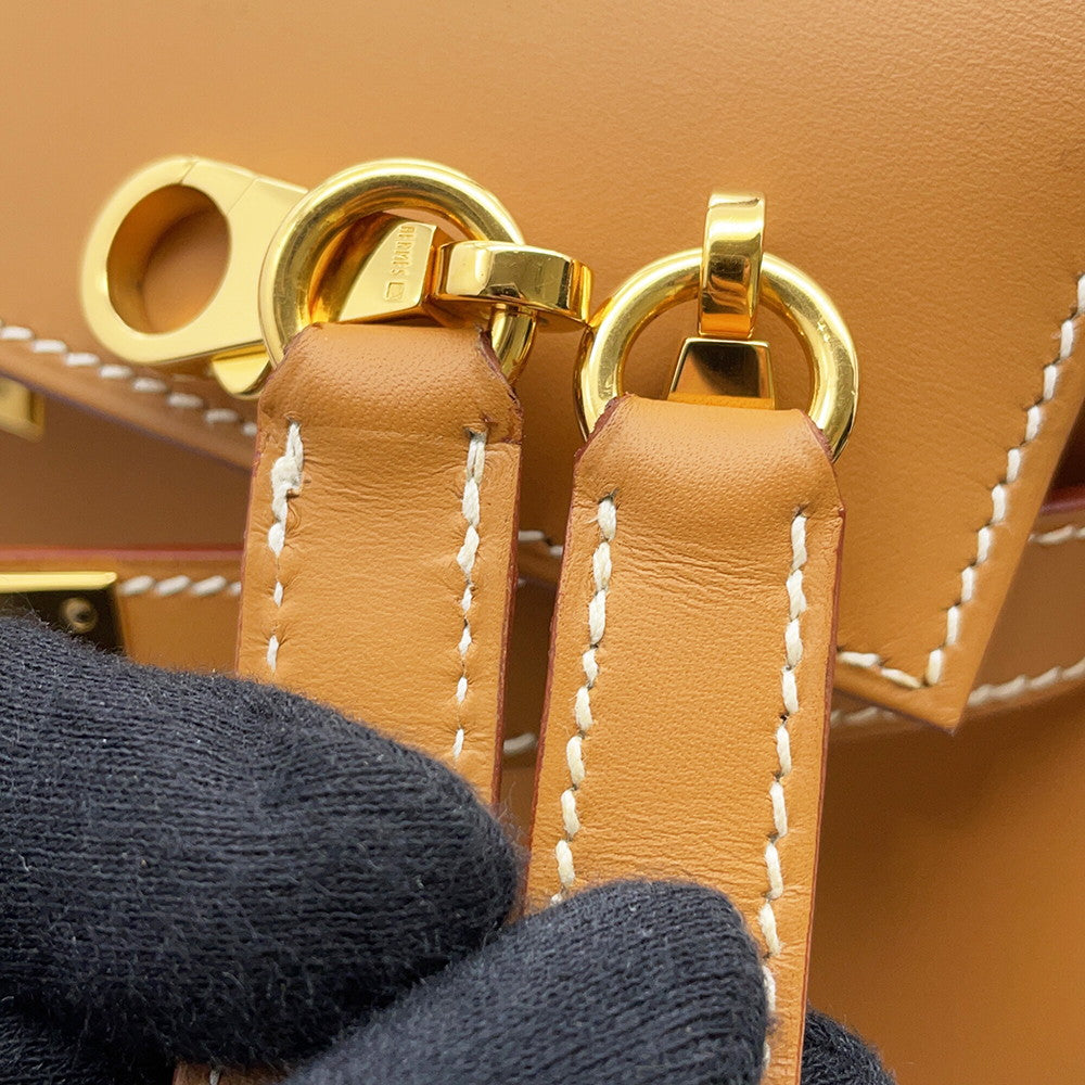HERMES Kelly Sellier Natural Chamonix Leather Size 28