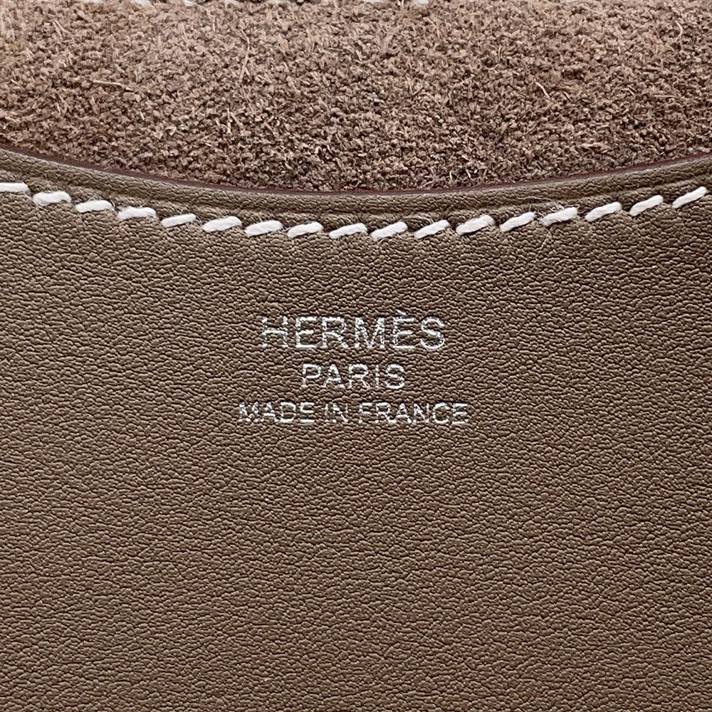 HERMES in-the-loop Tote Bag Etoupe Taurillon Clemence Swift Leather Size 18