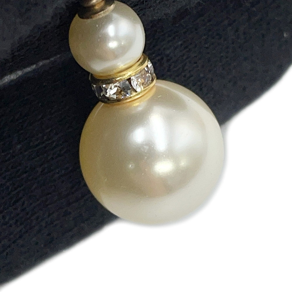 CHANEL Twisted CC Logo NecklaceA53161 Gold Plated Rhinestone Faux Pearl