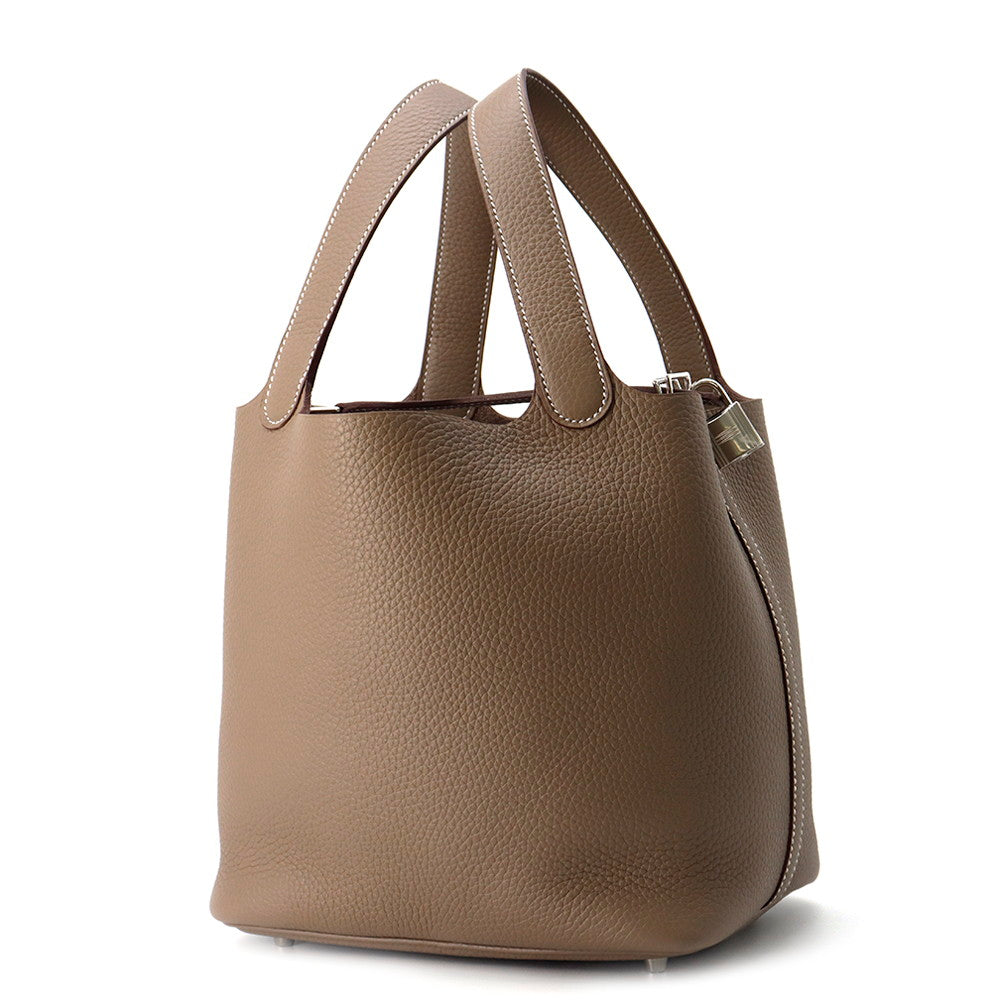 HERMES Picotin Lock Etoupe Taurillon Clemence Size MM