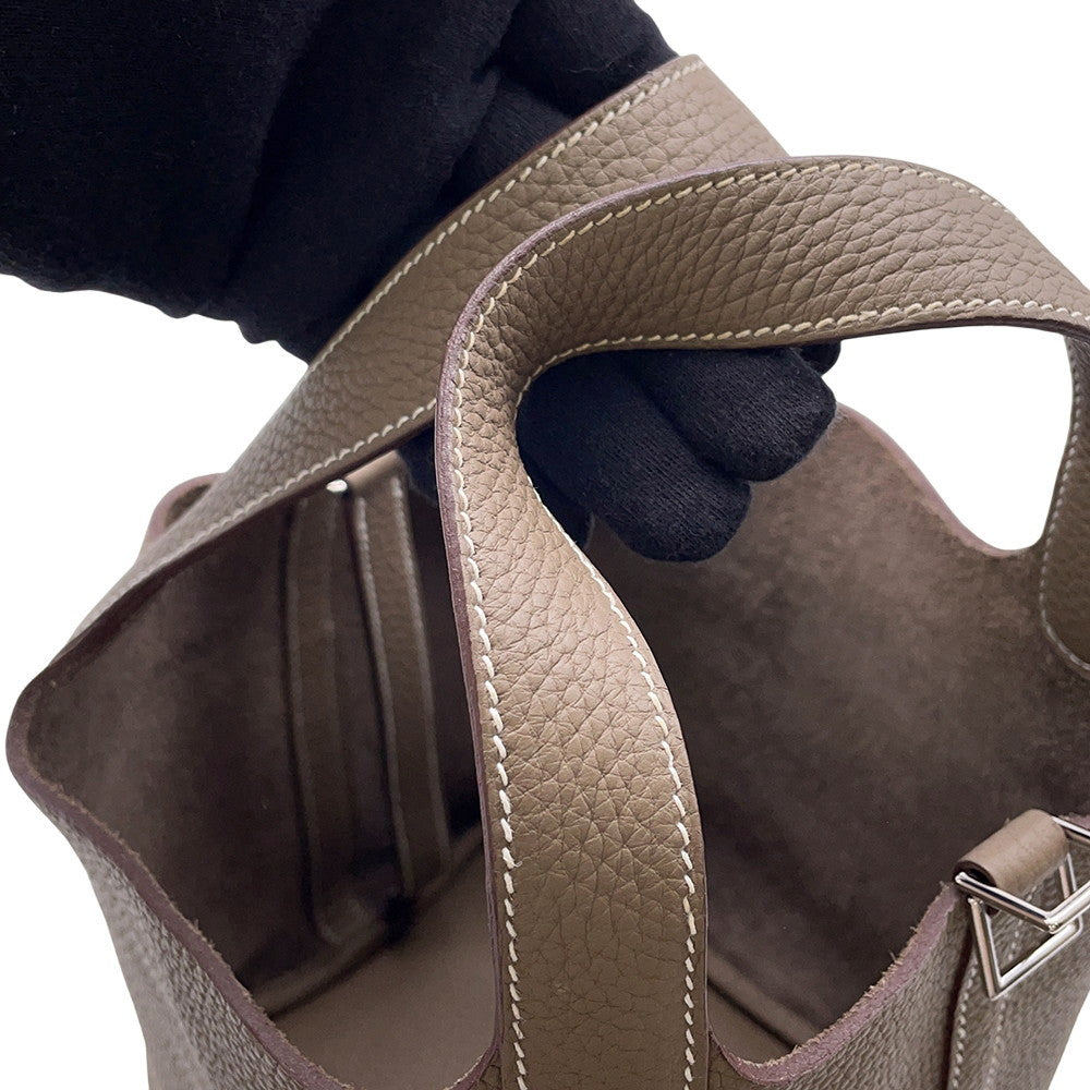HERMES Picotin Lock Etoupe Taurillon Clemence Size PM