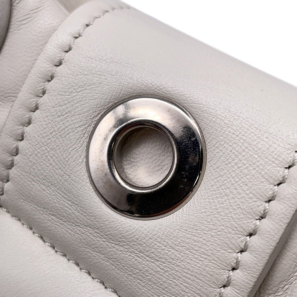 PRADA Moon 2WAY Handbag White1BA381 Leather