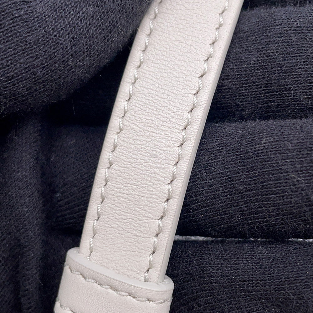 PRADA Moon 2WAY Handbag White1BA381 Leather