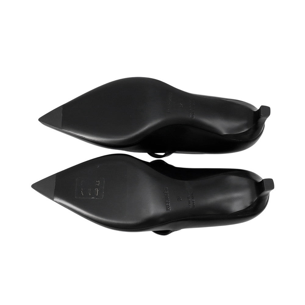 HERMES Pumps 《Chiara》 40 Black Calf Leather Size 37