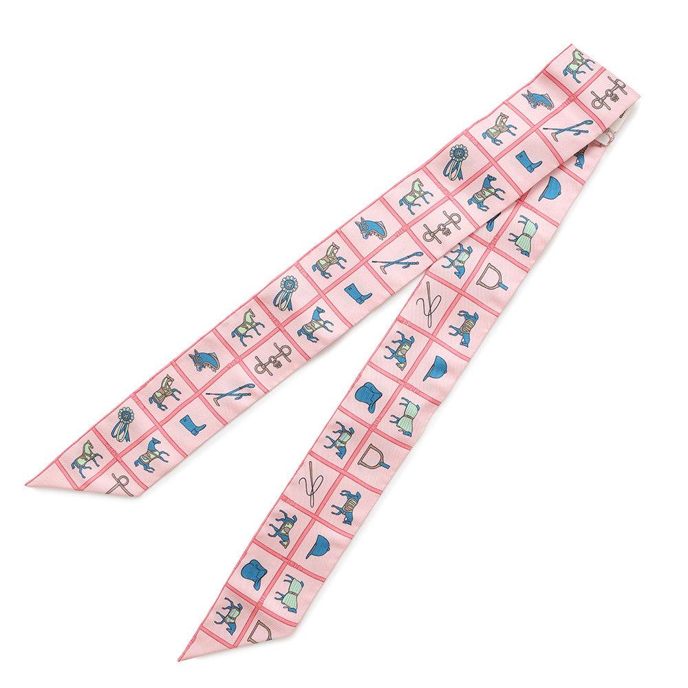 HERMES Twilly Couvertures et Tenues de Jour Rose/Blue/VertH061356S Silk100%