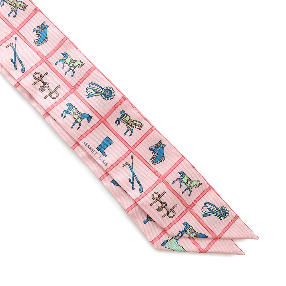 HERMES Twilly Couvertures et Tenues de Jour Rose/Blue/VertH061356S Silk100%