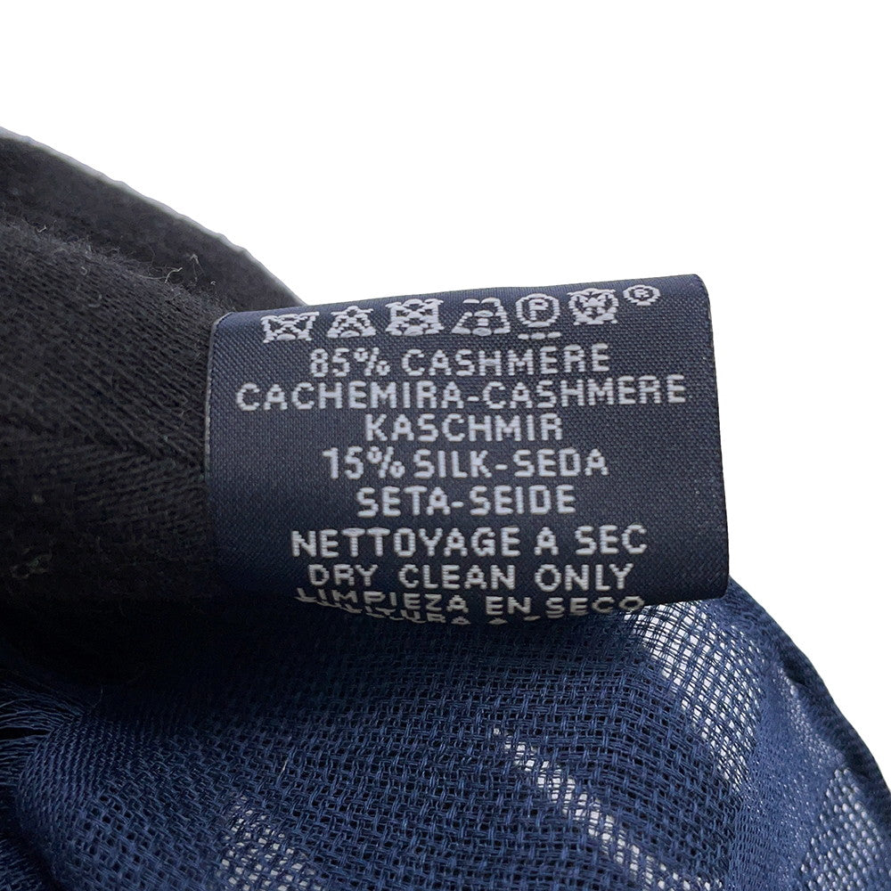 HERMES SELLIER Sellier Navy Cashmere 85% Silk15%