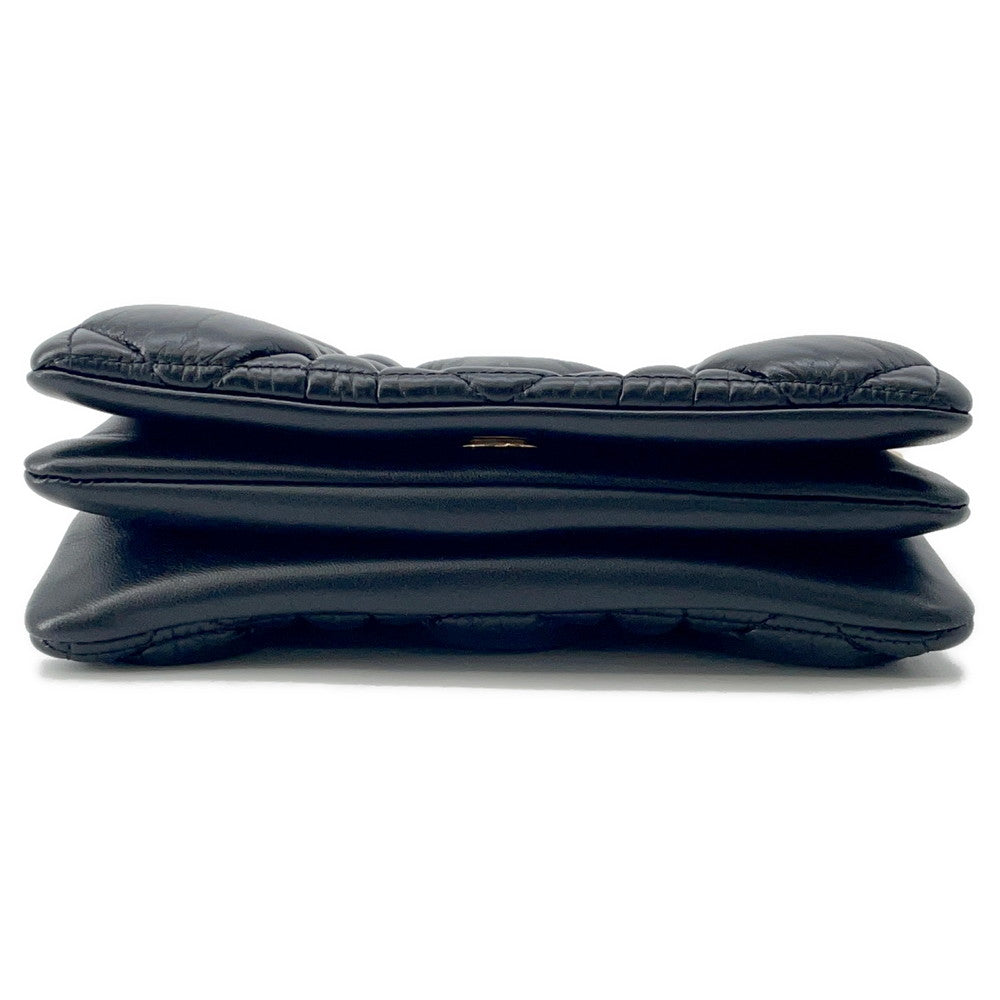 Dior Macrocanage ChainShoulderChain Wallet BlackS5135BNGX_M900 Leather