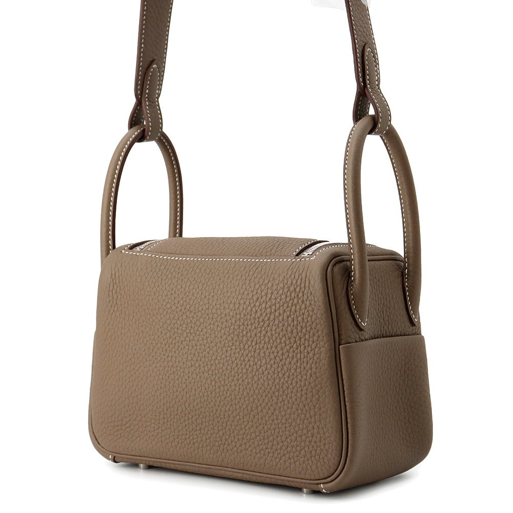 HERMES Lindy Mini Etoupe Taurillon Clemence Size Mini