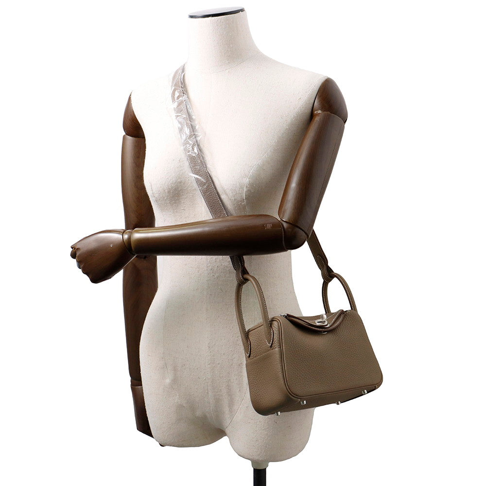 HERMES Lindy Mini Etoupe Taurillon Clemence Size Mini
