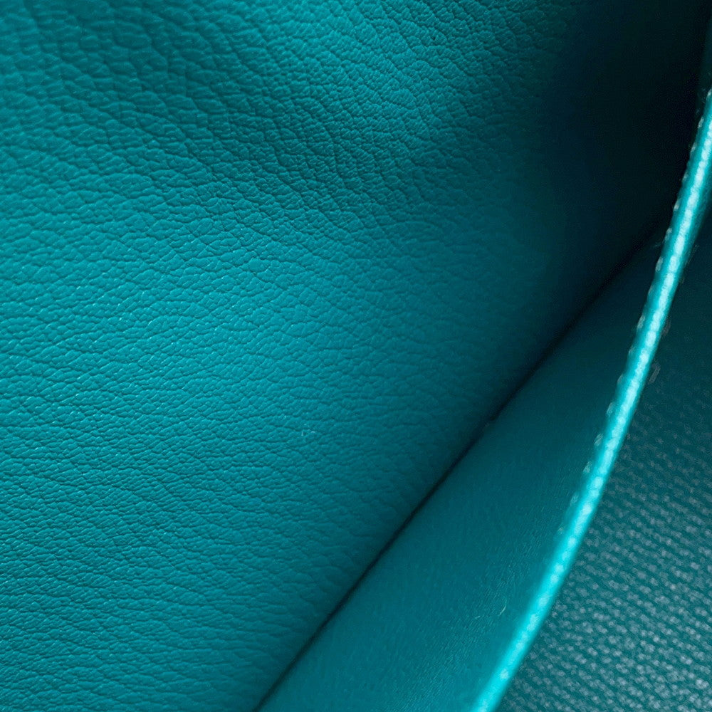HERMES Kelly Sellier Verso SPO Raisin/Blue Paon Chevre LeatherChevre Coromandel Goatskin Size 25