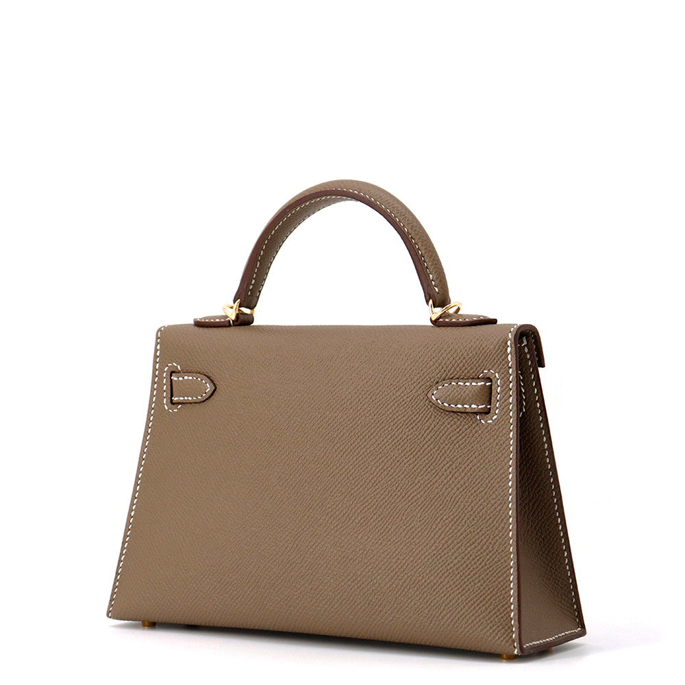 HERMES Mini Kelly 2 Etoupe Epsom