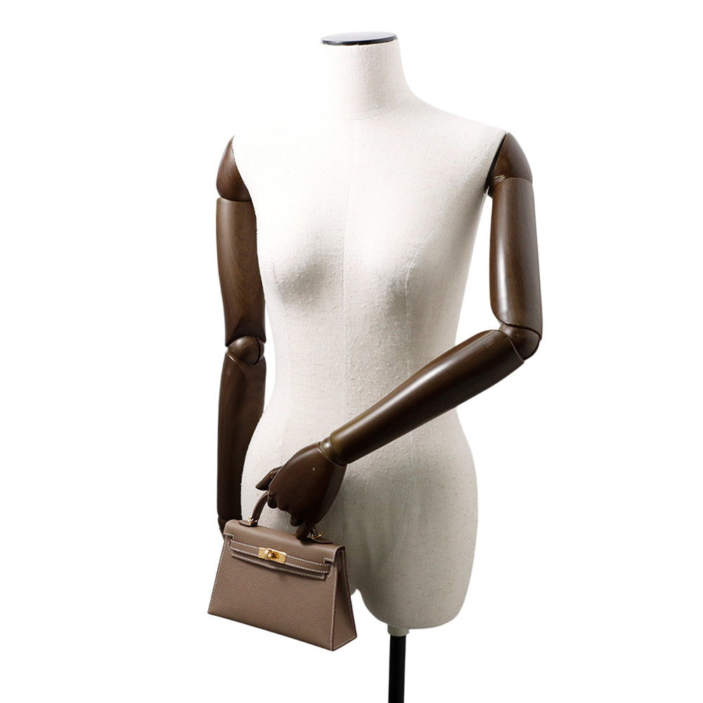 HERMES Mini Kelly 2 Etoupe Epsom