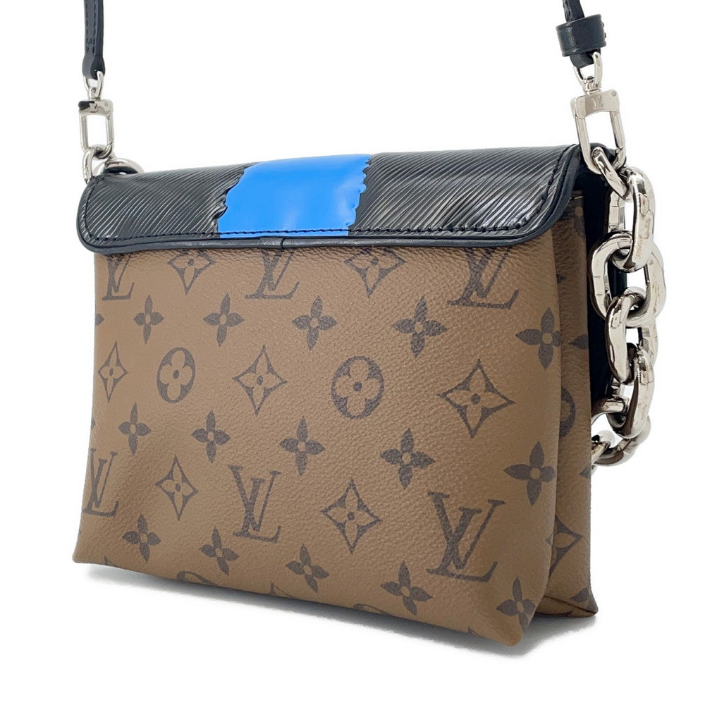 LOUIS VUITTON Pochette Kabuki Mask Marron/FuchsiaM43495 Monogram Reverse Canvas Epi Leather