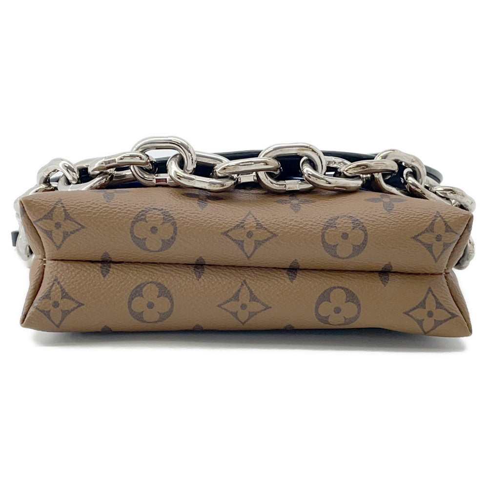 LOUIS VUITTON Pochette Kabuki Mask Marron/FuchsiaM43495 Monogram Reverse Canvas Epi Leather