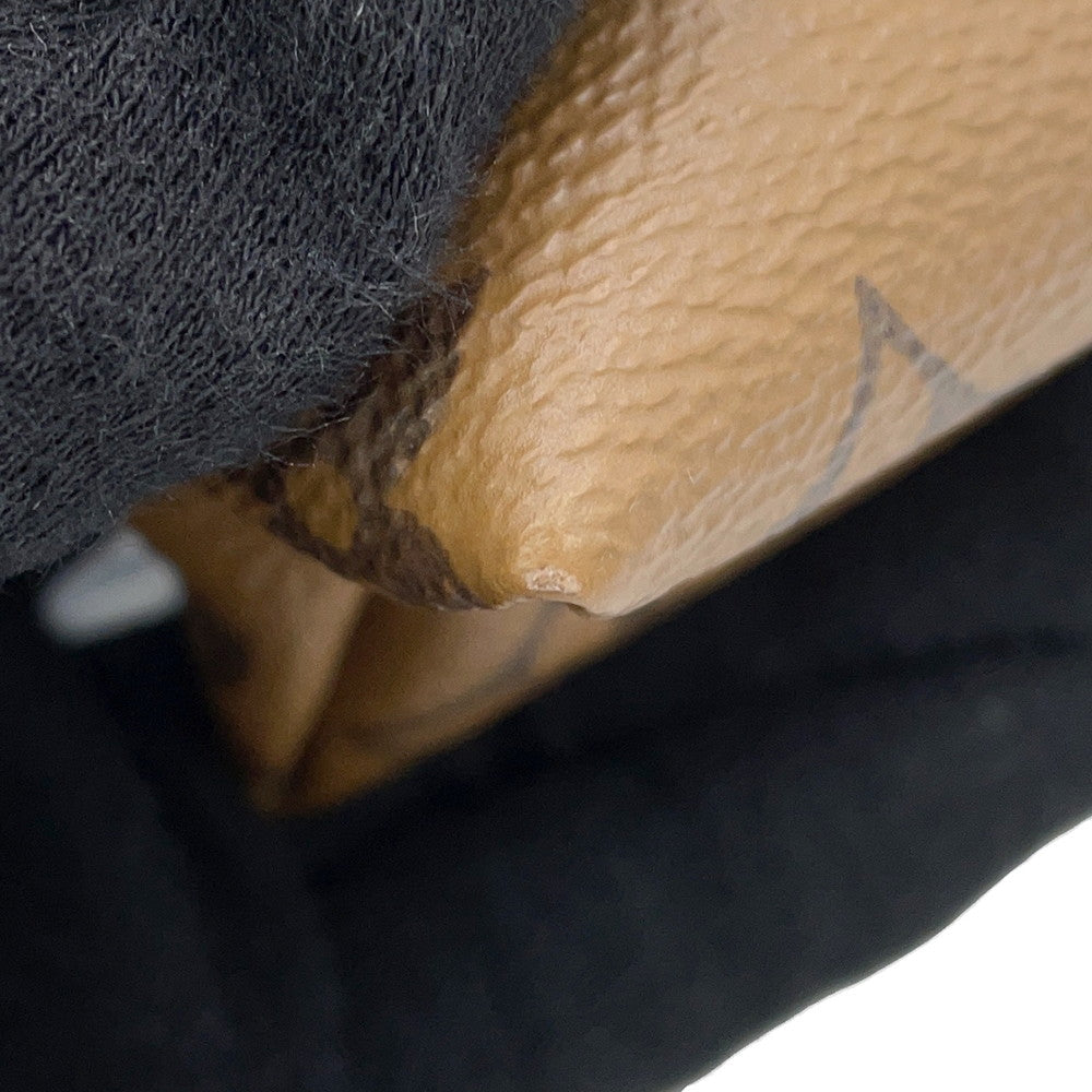 LOUIS VUITTON Pochette Kabuki Mask Marron/FuchsiaM43495 Monogram Reverse Canvas Epi Leather