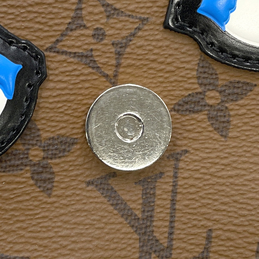 LOUIS VUITTON Pochette Kabuki Mask Marron/FuchsiaM43495 Monogram Reverse Canvas Epi Leather