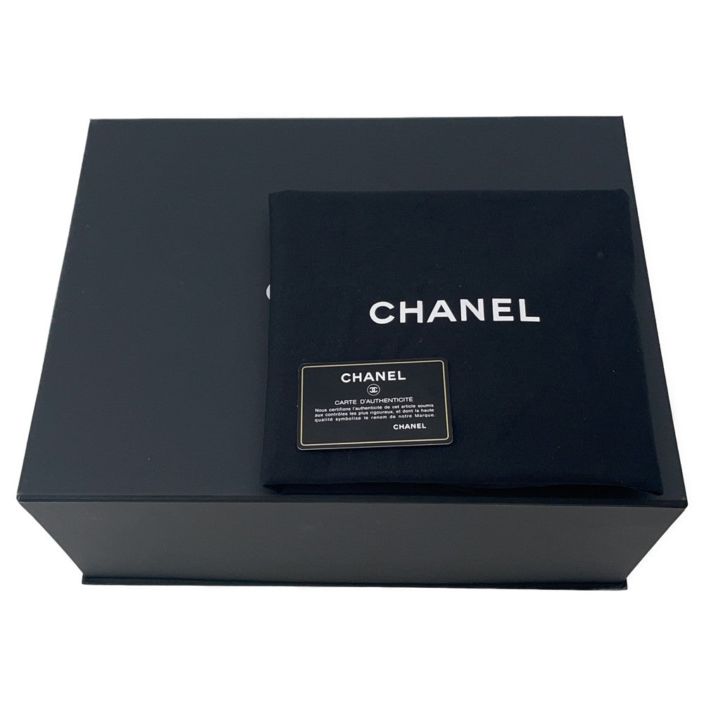 CHANEL Chain Tote Shopping Bag NavyAS2295 Calf Leather Size Small