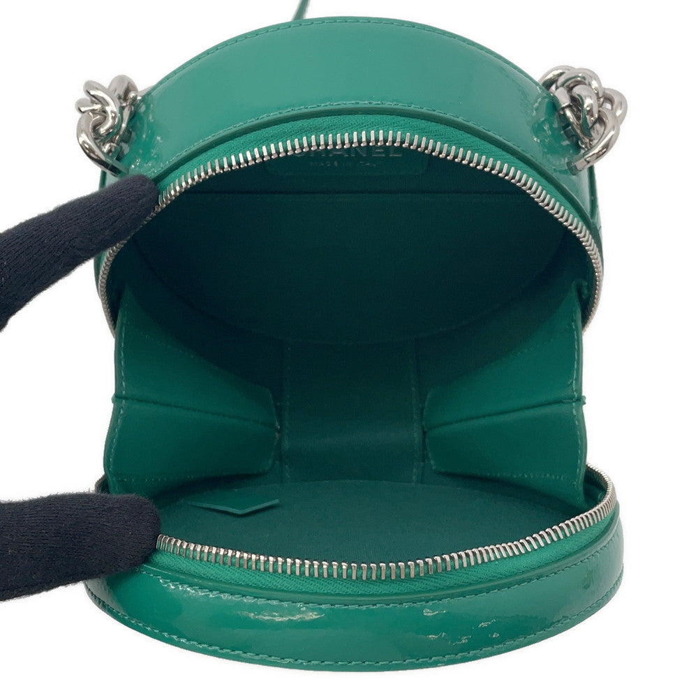 CHANEL Round As Earth 2WAYBag GreenA91946 Patent Leather