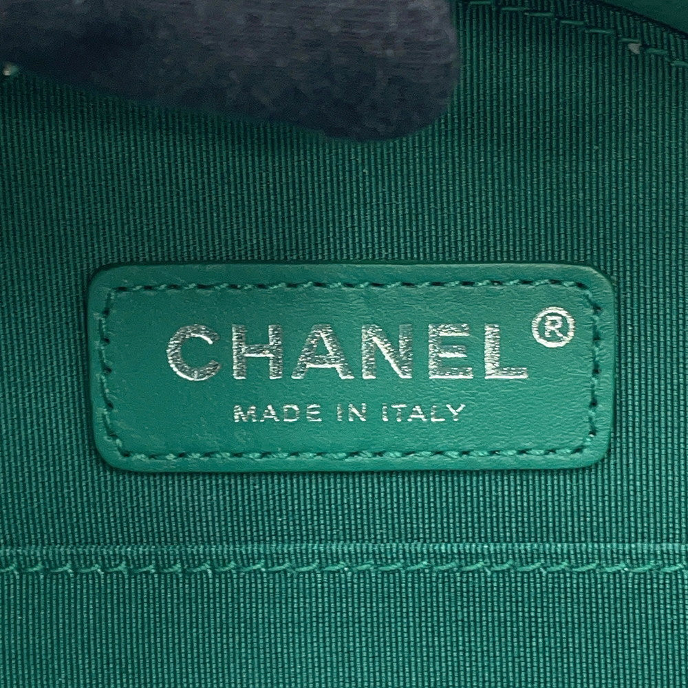 CHANEL Round As Earth 2WAYBag GreenA91946 Patent Leather