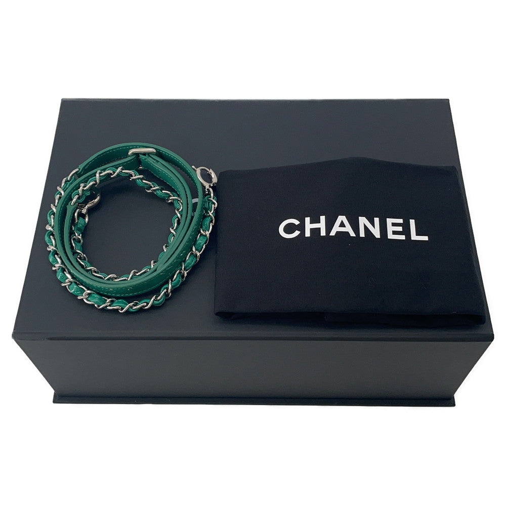CHANEL Round As Earth 2WAYBag GreenA91946 Patent Leather